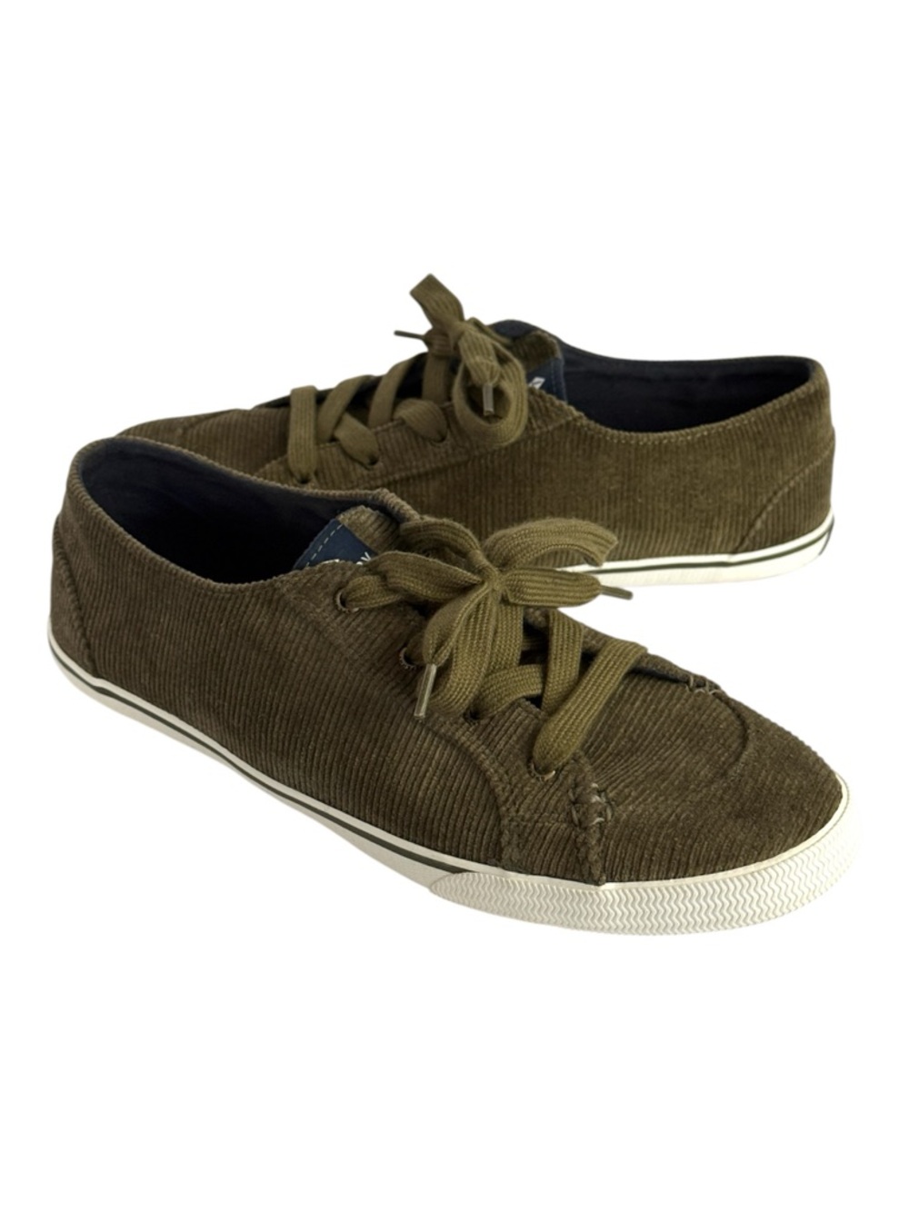 Sperry Olive Green Corduroy Sneakers Size 10